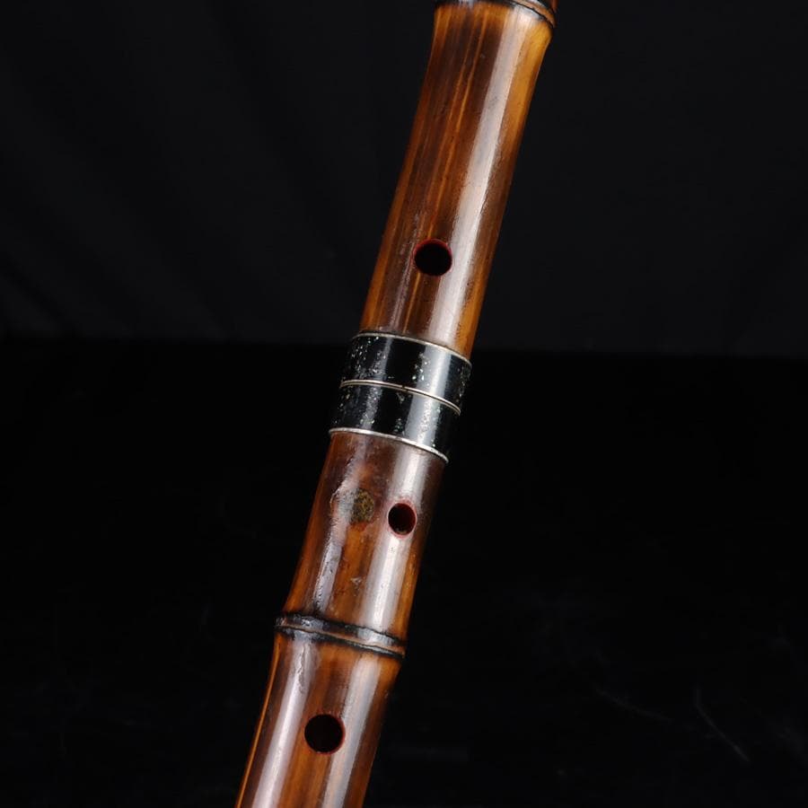 専用Y3279-6 琴古流 尺八 隆風 銀三線 螺鈿細工 全長69.5㎝ 　EE