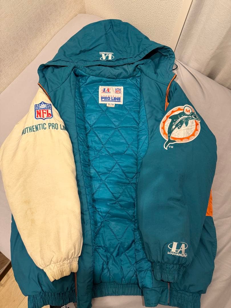 90年代　Pro Player製NFLマイアミ・ドルフィンズ　中綿ジャケット