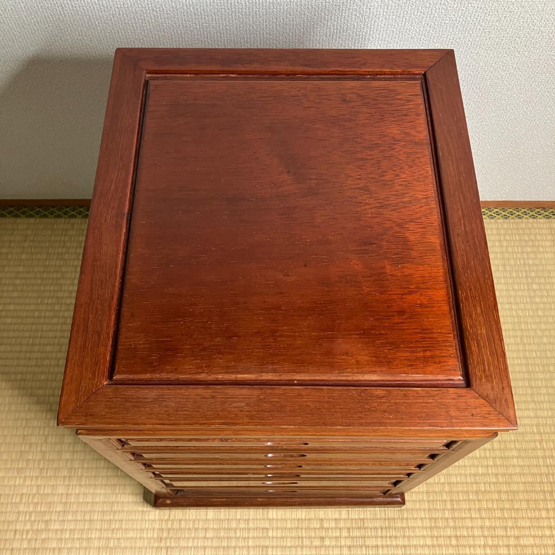 【高級】木製 レトロアンティーク 6段サイドキャビネット