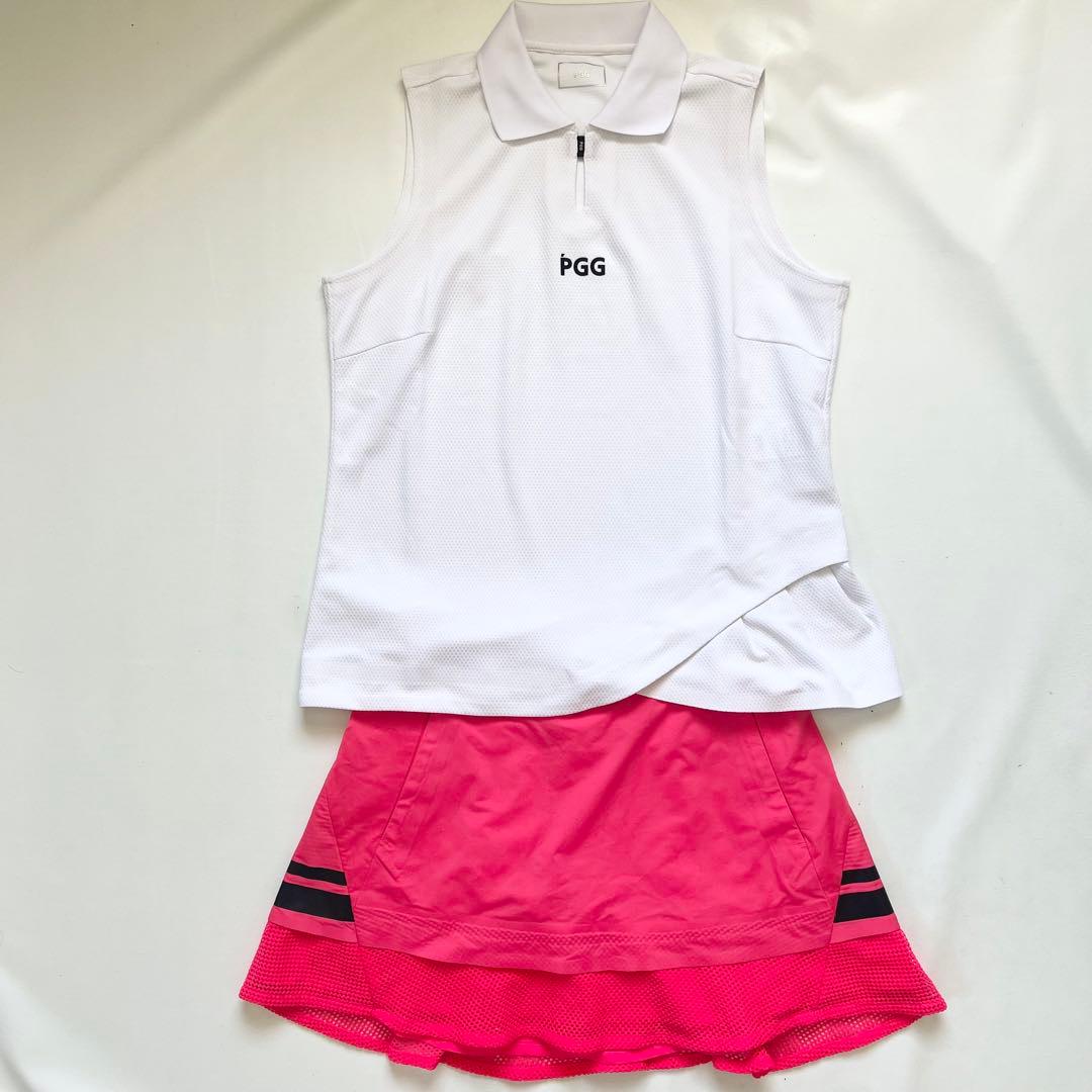 PGG パーリーゲイツ　セットアップ　ノースリーブシャツ　スカート レディース