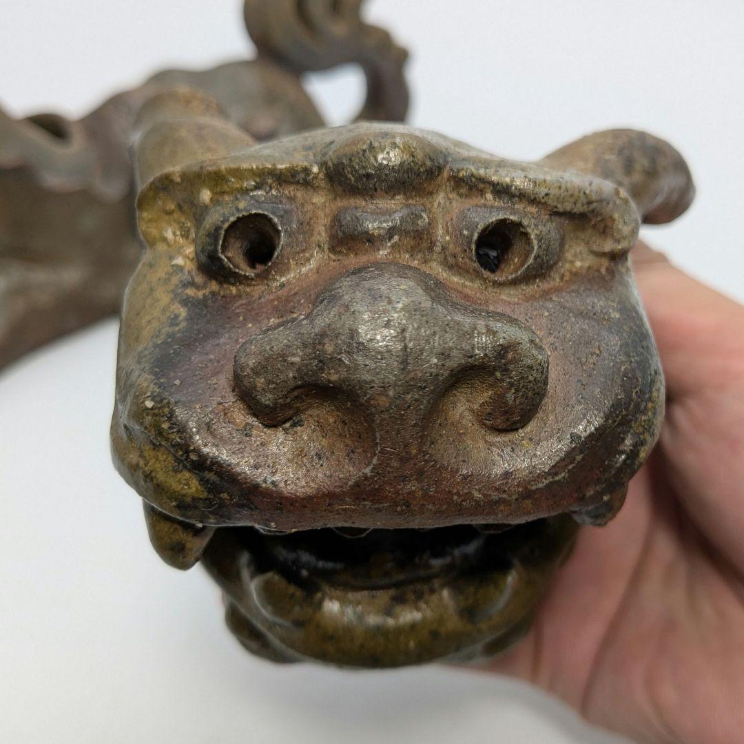 【未使用】岡山県重要無形文化財 浦上善次 備前焼 獅子香炉 共箱共布 置物 香爐