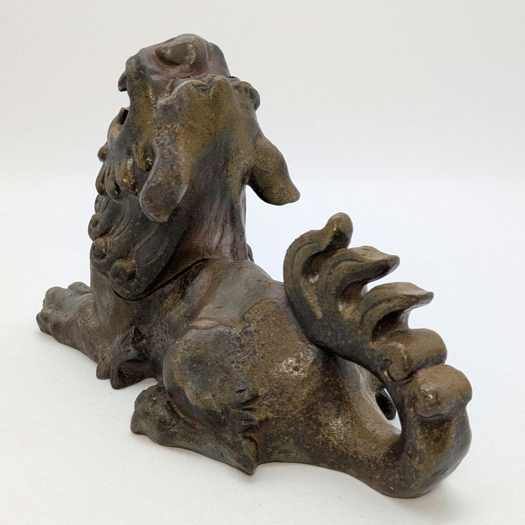 【未使用】岡山県重要無形文化財 浦上善次 備前焼 獅子香炉 共箱共布 置物 香爐