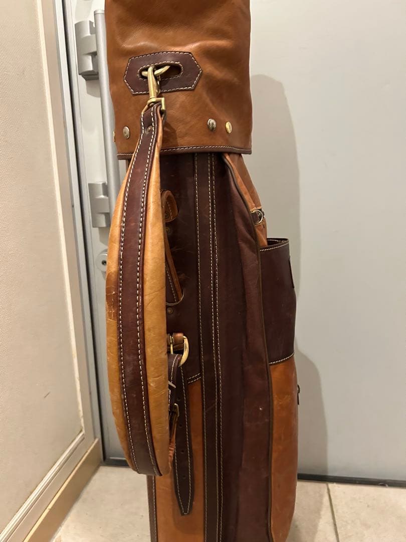レザー ゴルフバッグ　ブラウン