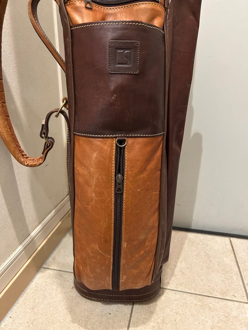 レザー ゴルフバッグ　ブラウン