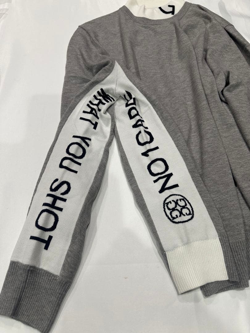 新品未使用新作G/FOREジーフォアメンズセーター裏地付きsizeLグレー