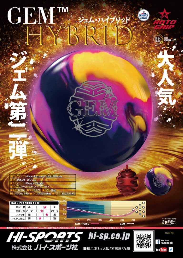 ◆ROTO GRIP◆ ロトグリップ ジェム ハイブリッド 15P