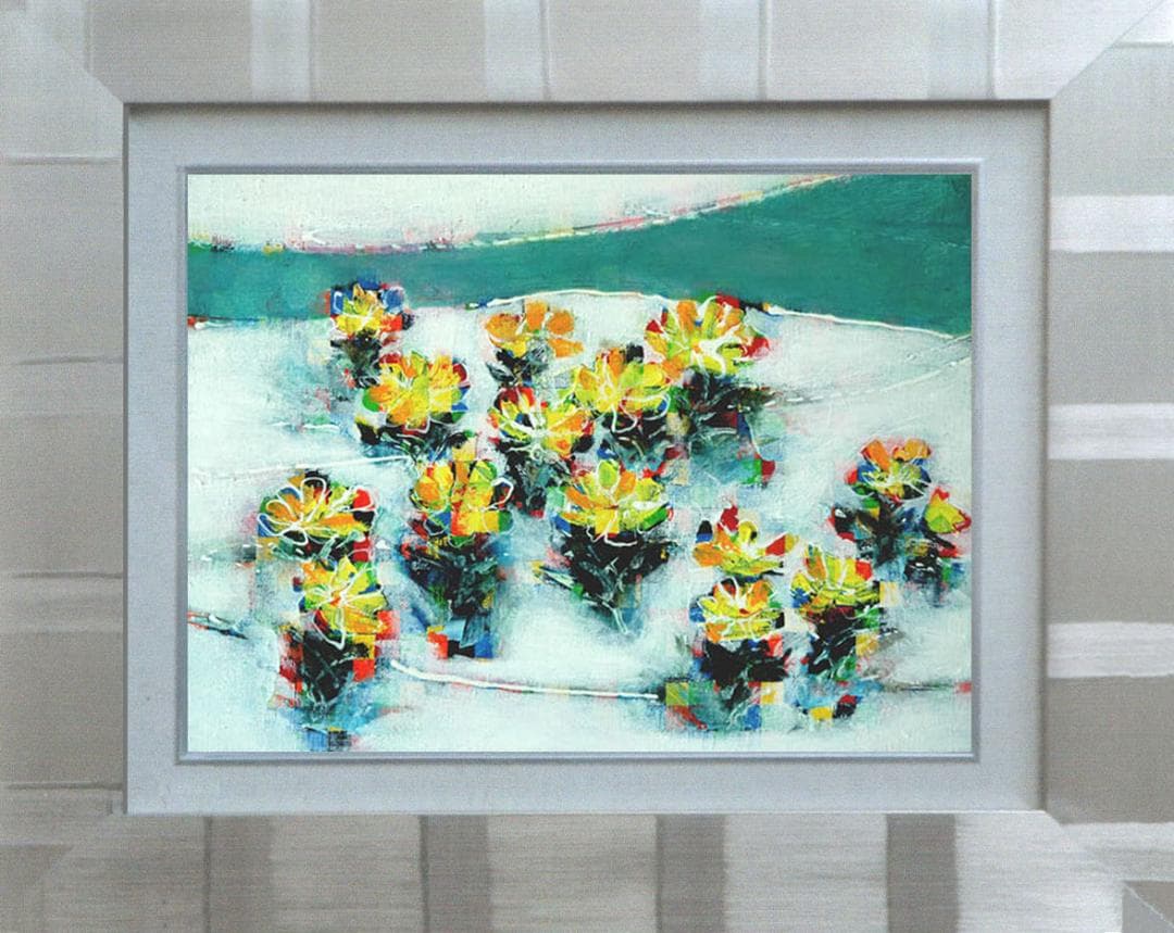 油絵 菅家令子 絵 絵画 インテリア F4-091416 花 福寿草