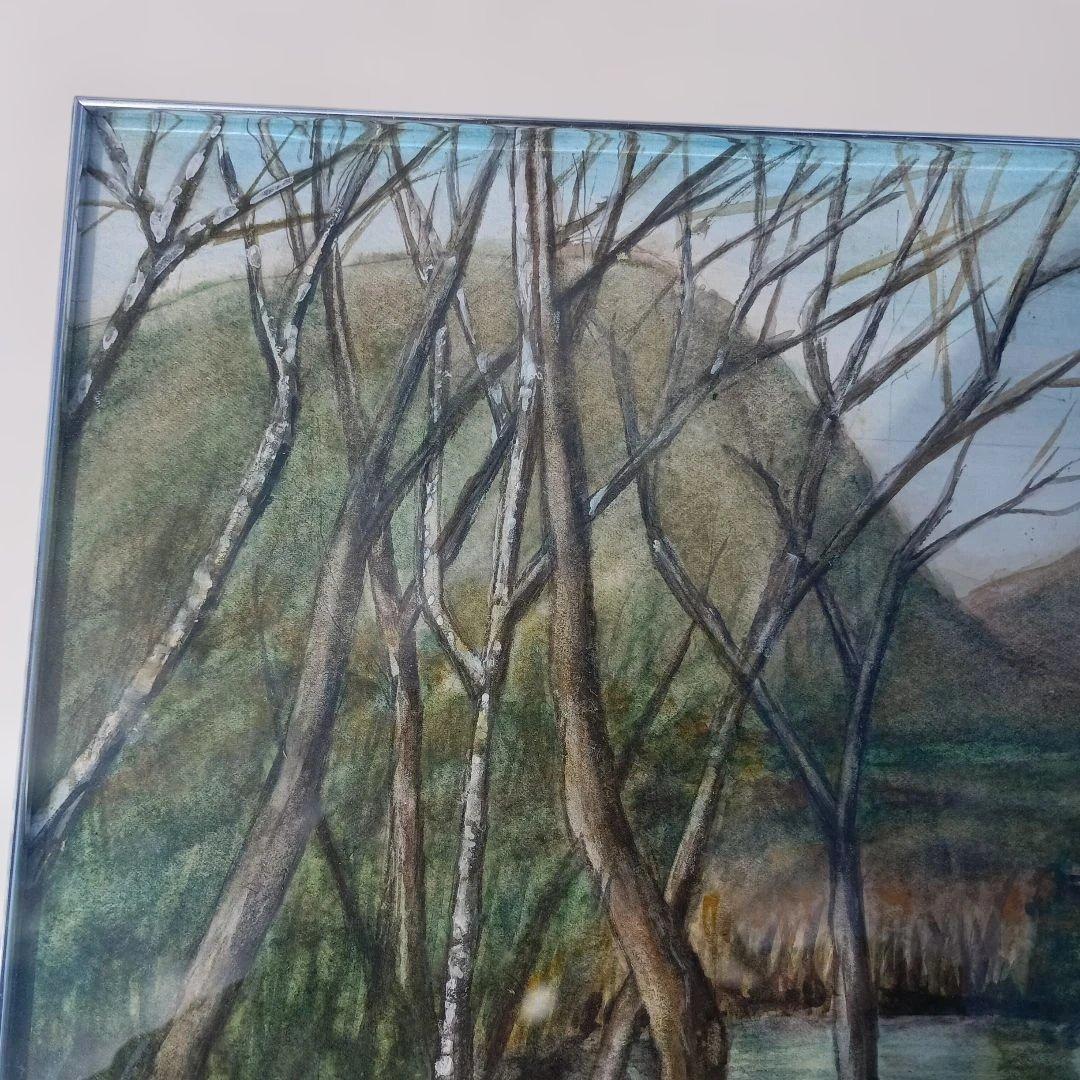 5192）水彩画　池溜り　俊の印あり