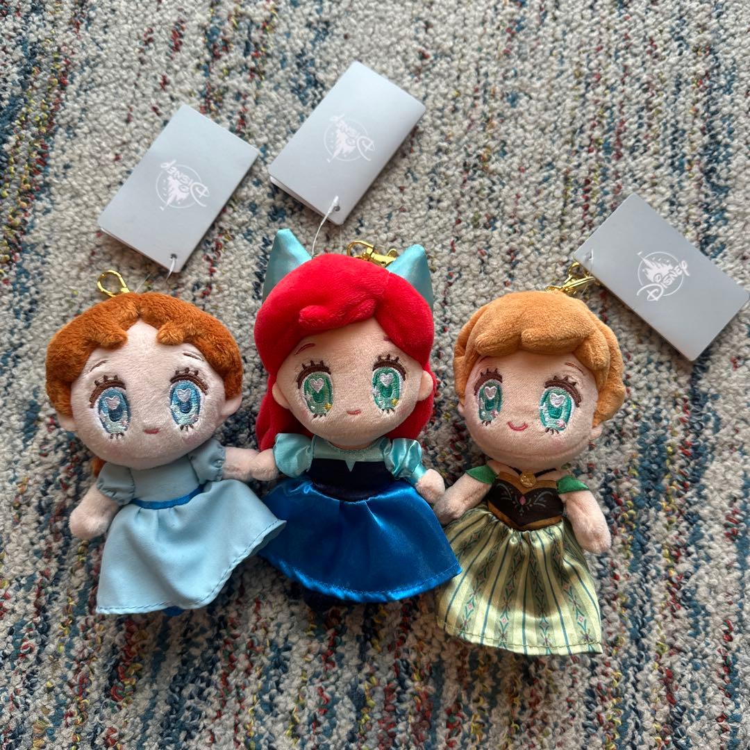 tiny ぬいぐるみキーホルダー　アリエル アナ 2体ディズニーストア