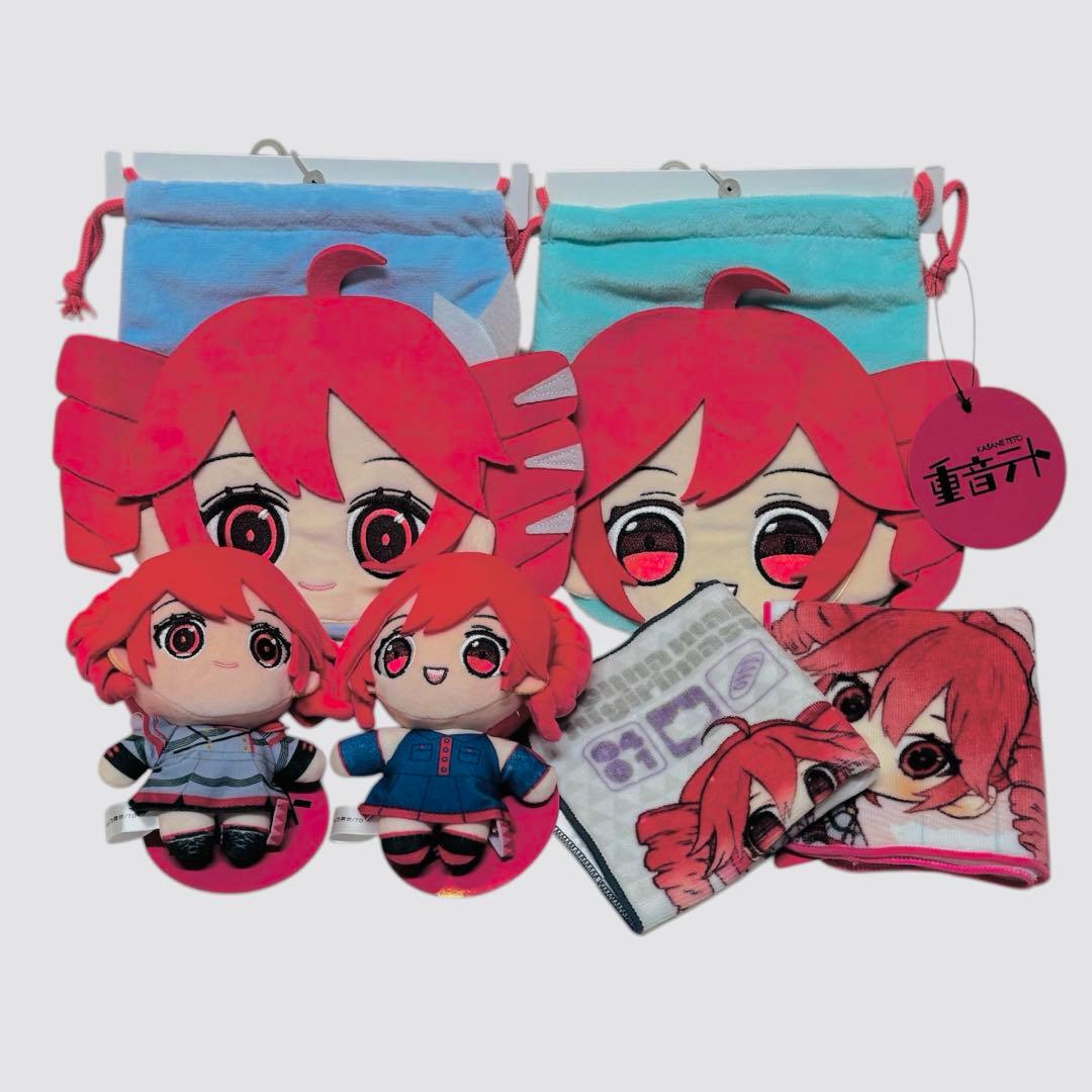 重音テト しまむら ぬいぐるみ マスコットチャーム 巾着袋 ハンカチ　セット