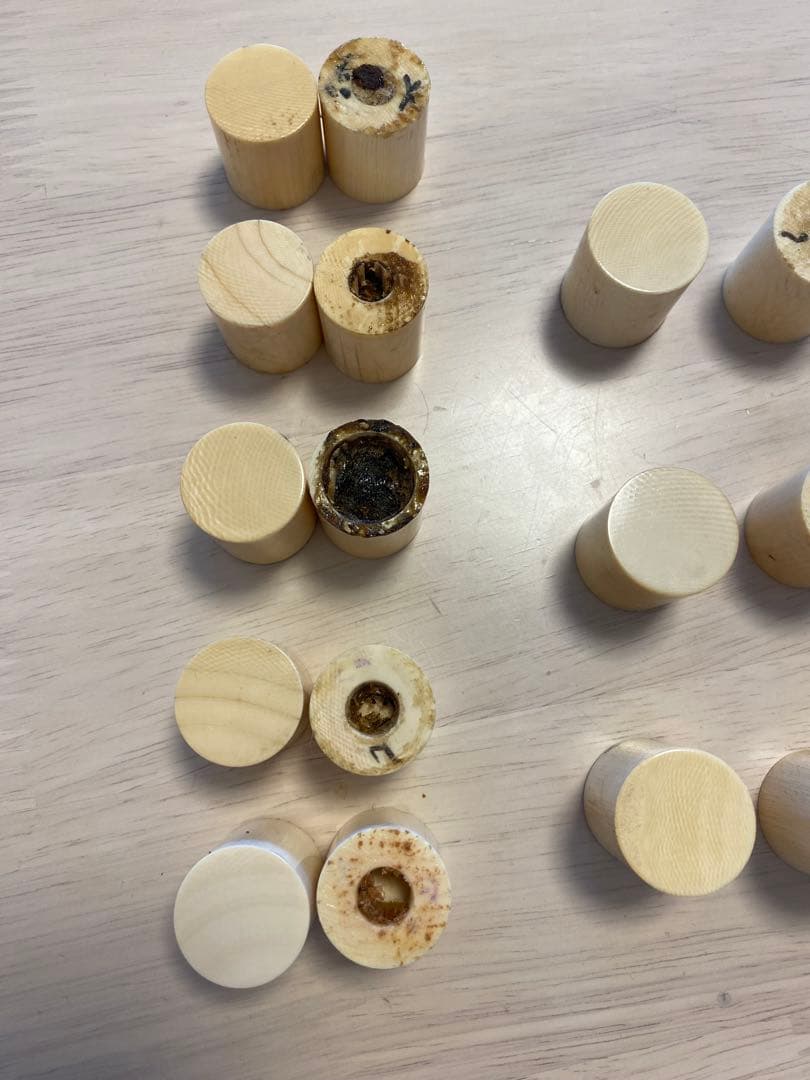 田中　掛け軸用 軸先 10対 528g 根付け材 直径2.5cm〜3cm