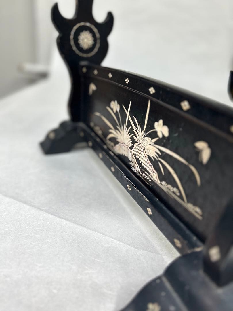 刀掛け 螺鈿　武具　三本掛け　日本刀