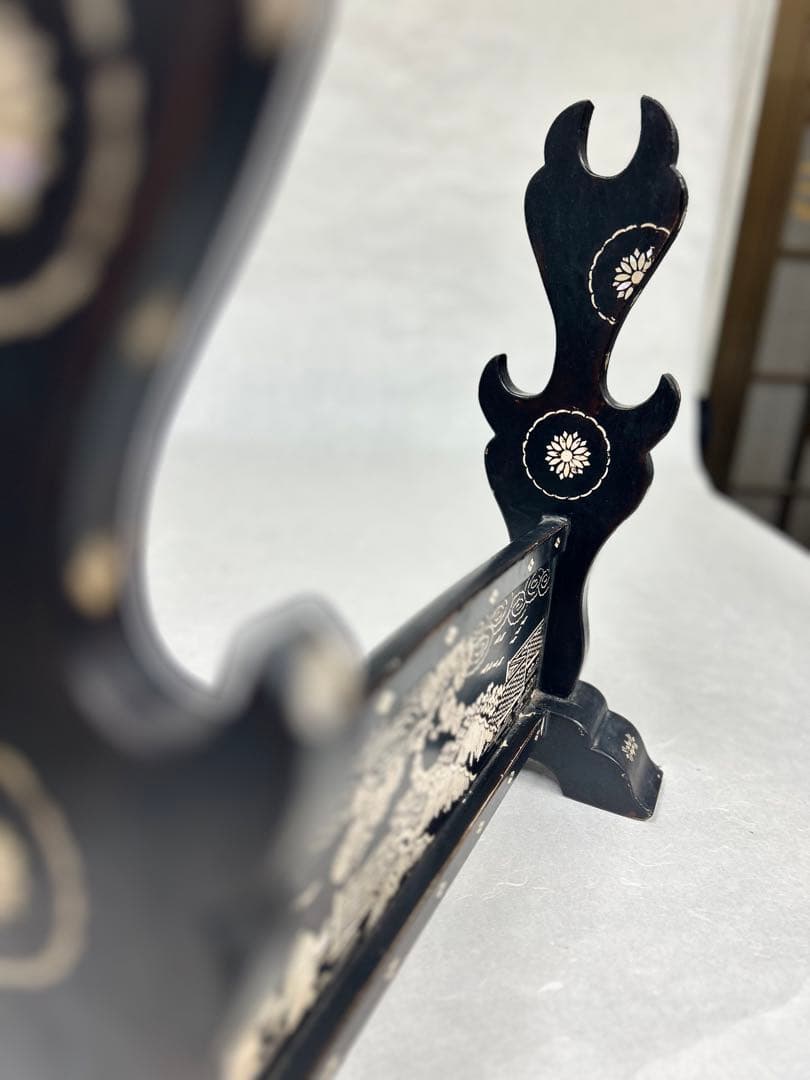 刀掛け 螺鈿　武具　三本掛け　日本刀