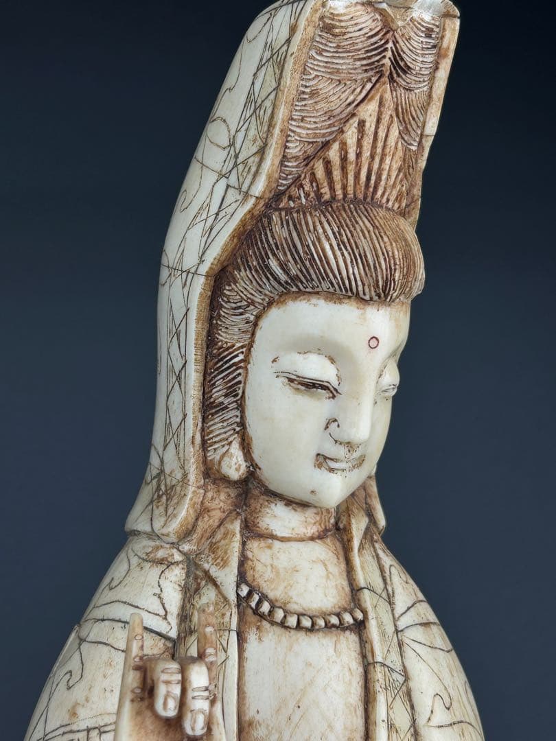 骨　製　観音像 古美術