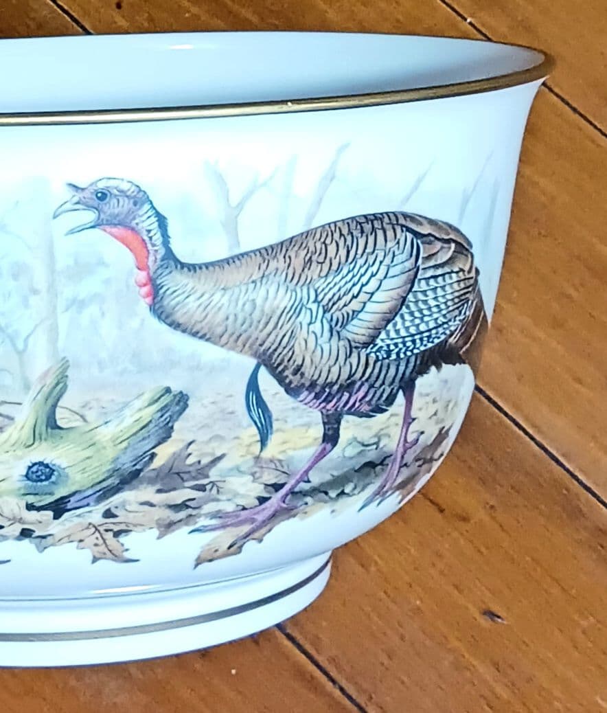 フランクリン ポーセリン 七面鳥デザイン 陶器ボウル 大鉢 限定品 1983年製