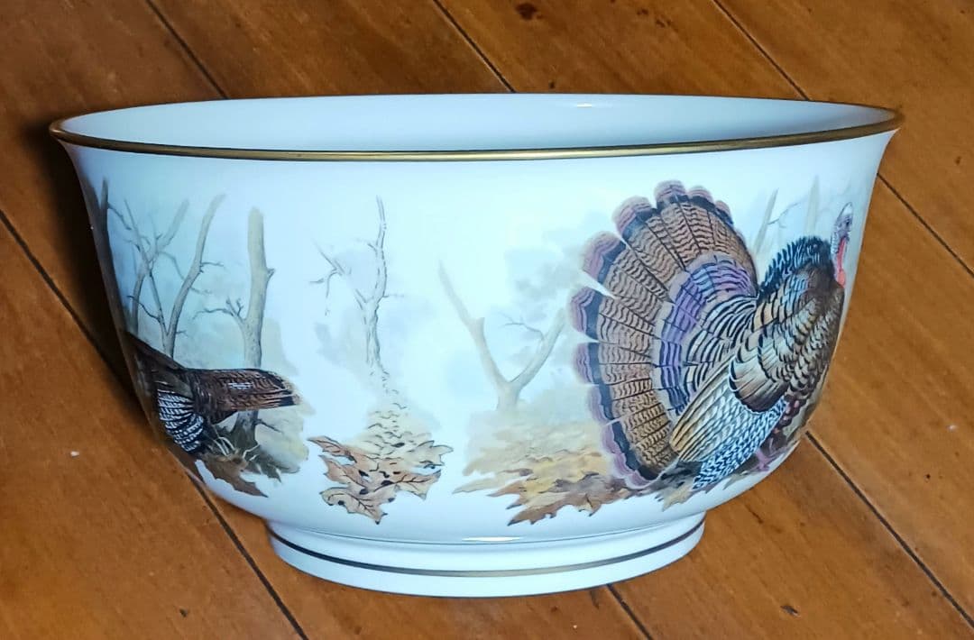 フランクリン ポーセリン 七面鳥デザイン 陶器ボウル 大鉢 限定品 1983年製