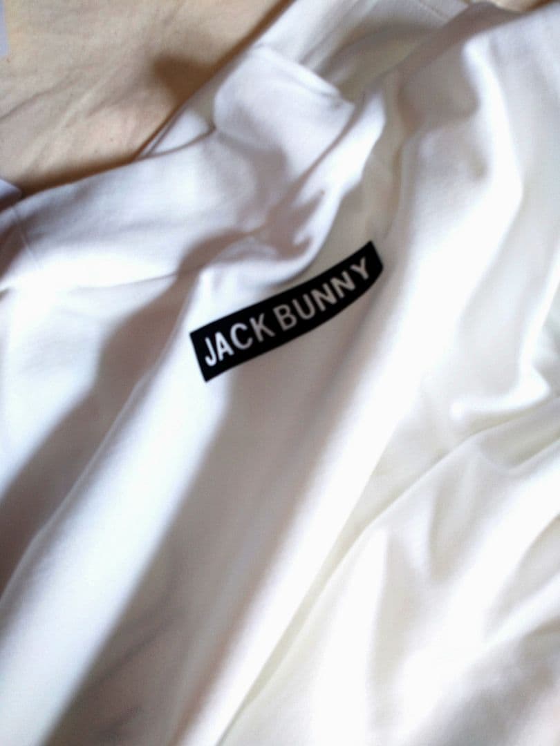 4サイズM ホワイト メンズ モックネック 半袖 ジャックバニー ゴルフウエア