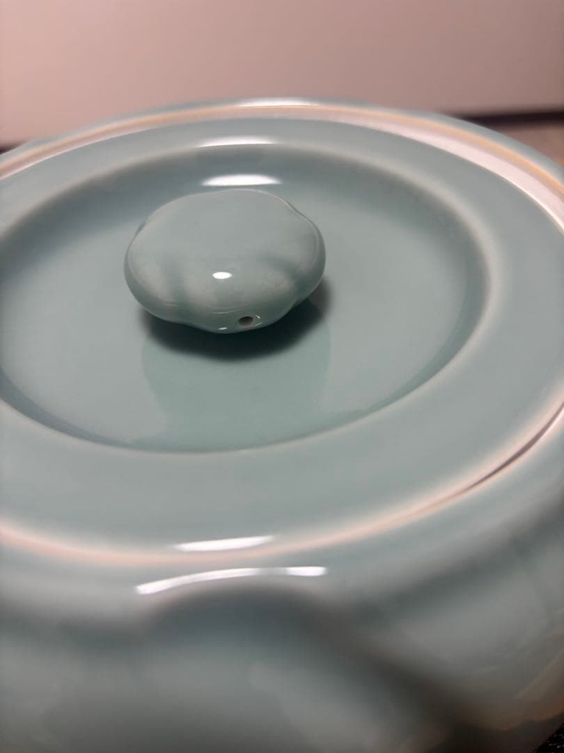 茶道具　青磁　捻梅水指　貴山　水指