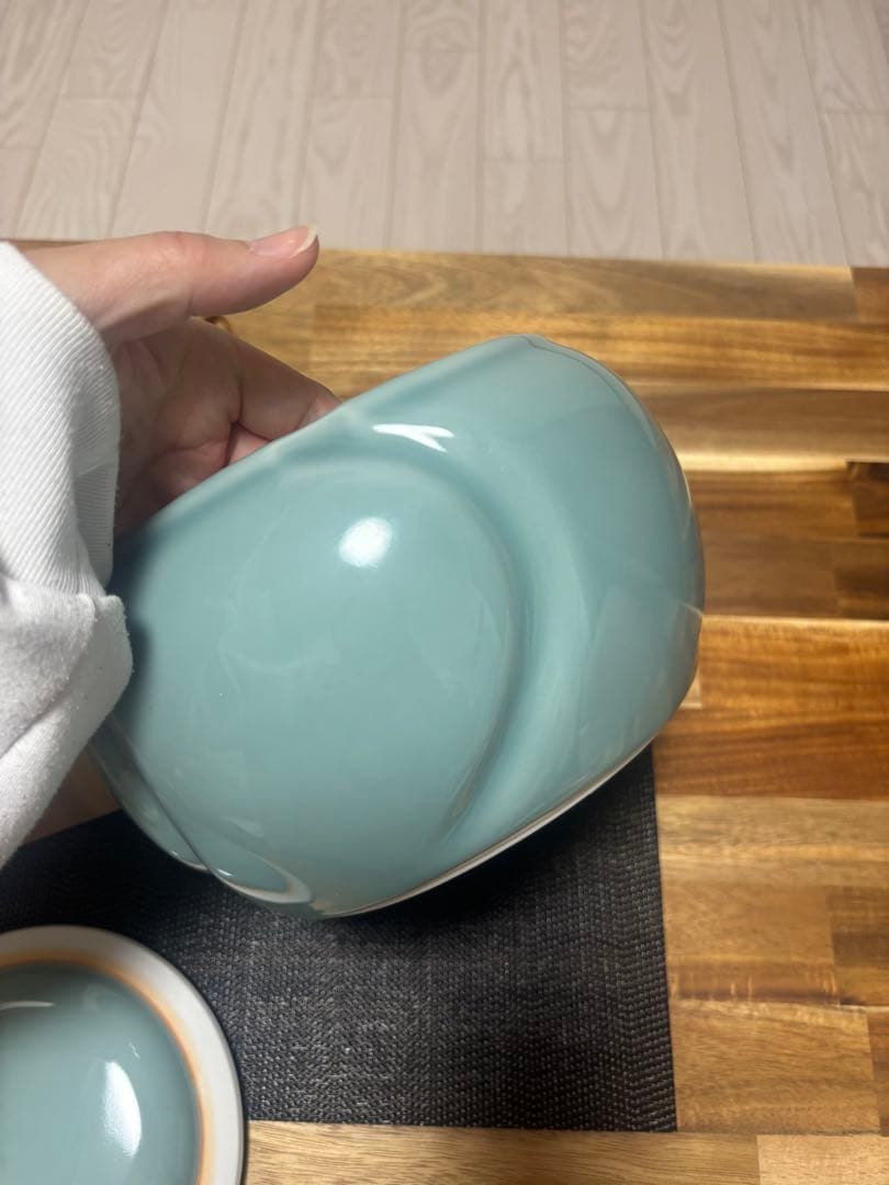 茶道具　青磁　捻梅水指　貴山　水指