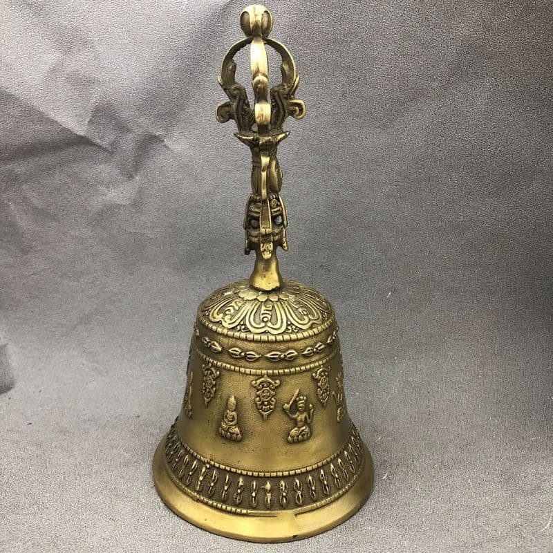 銅器 法器 仏字鈴 銅鈴 七仏手揺鈴 鎮宅辟邪 開運風水 招財 置物