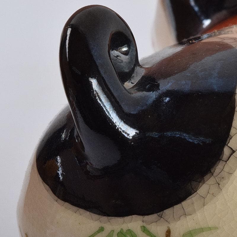 京焼　伊東陶山作　犬張子　お伽犬　置物　縁起物　共布共箱　C　8781