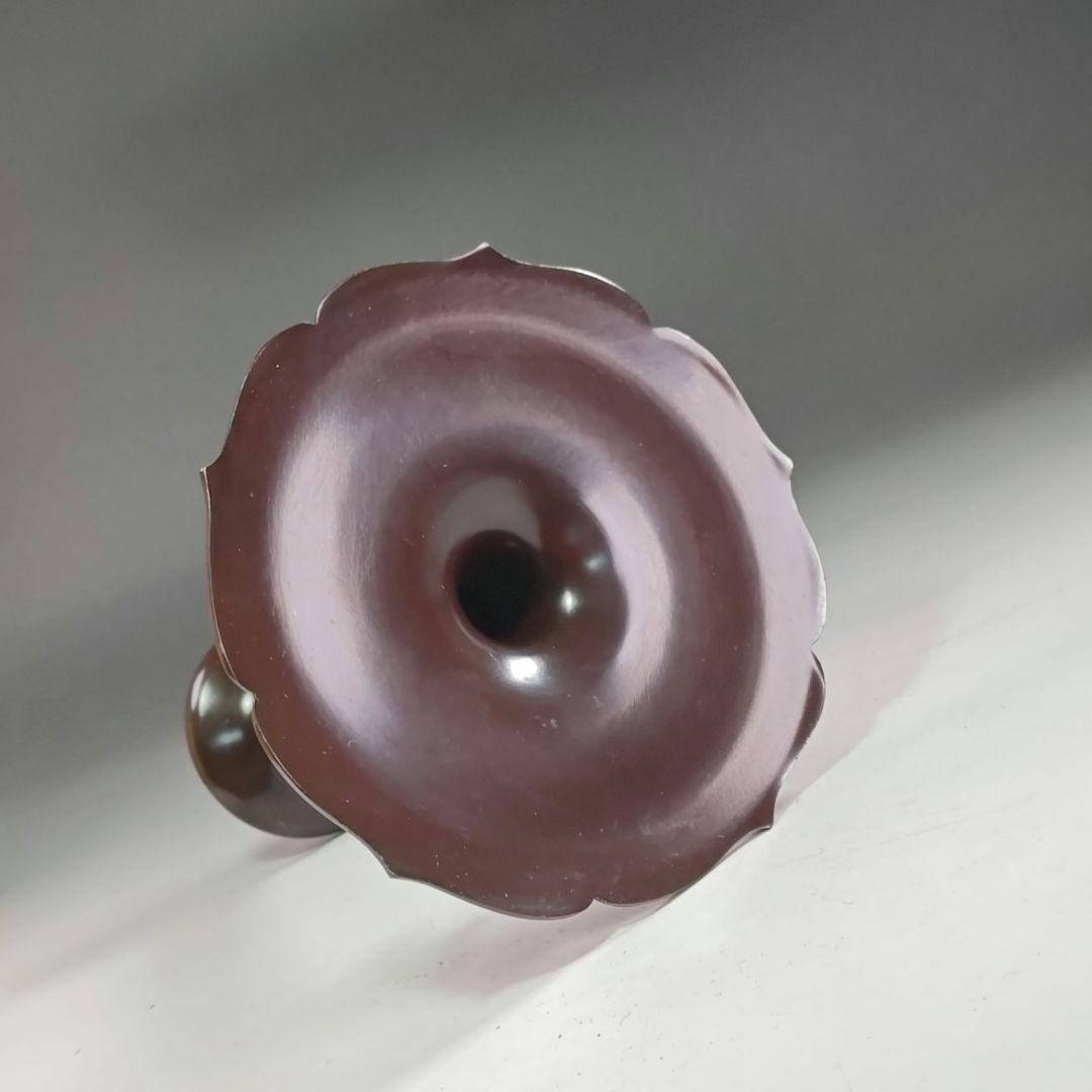 ウ242 花器『金森祥栄』『鋳銅　桔梗形　一文字　花入　花瓶　共箱』茶道具