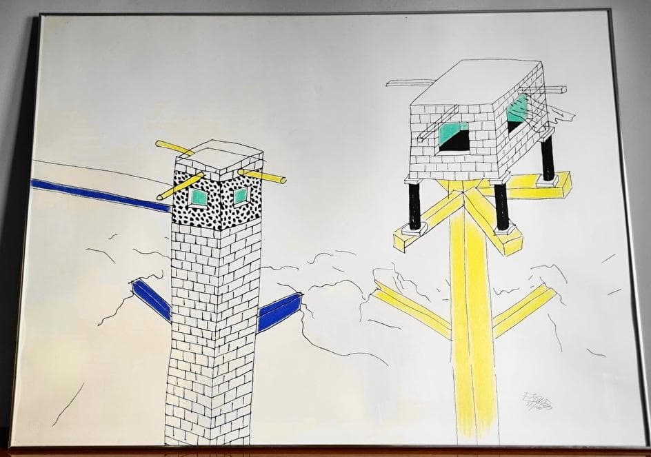 〖エットーレ・ソットサス〗ドローイング Architektur 1992 展望台