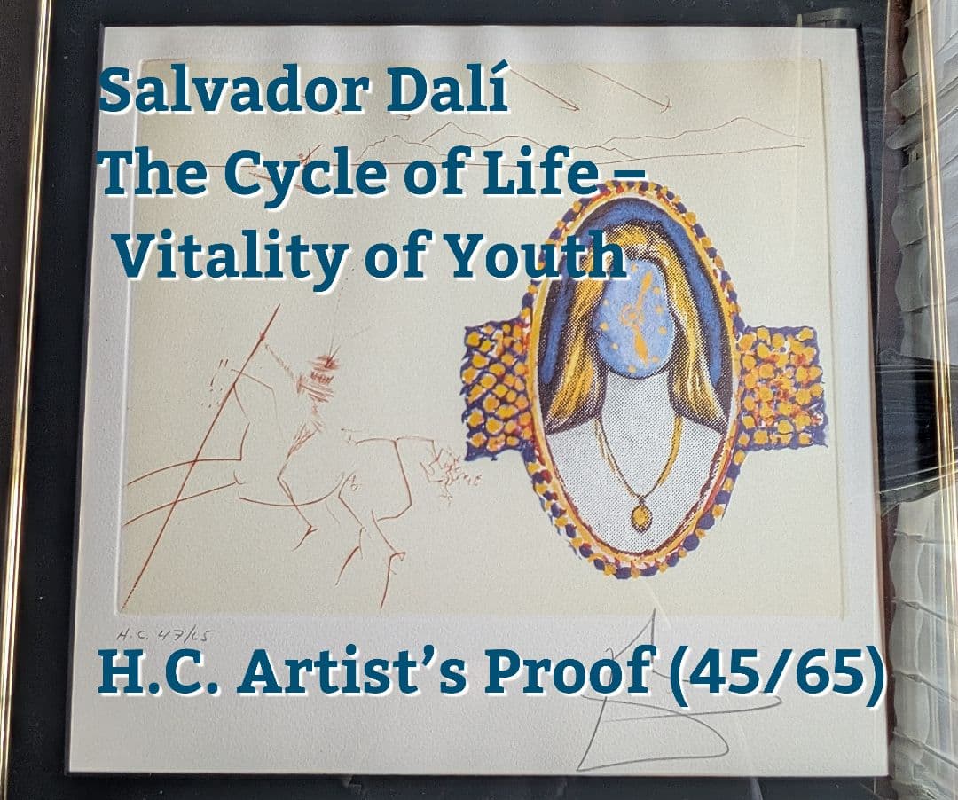 サルバドール・ダリ 人生の循環 ― 若さの活力 サイン　Dalí
