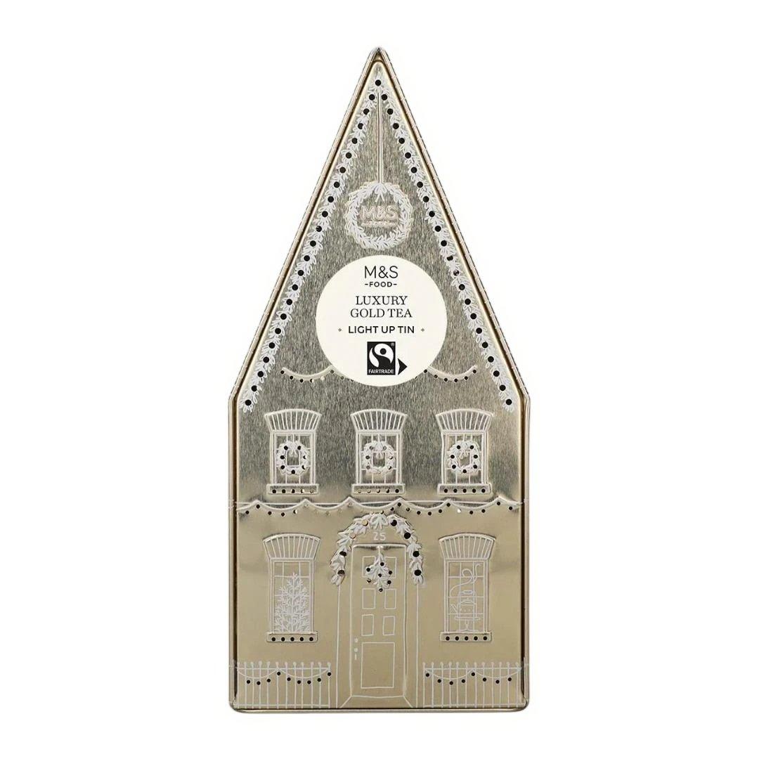 ３点セット M&S 2025年 クリスマス限定 ハウス型ライトアップ缶 1-12