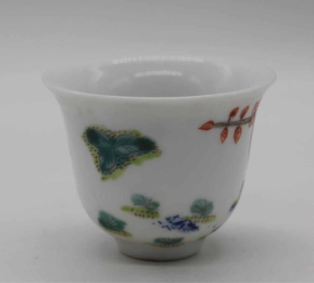中国　大清康熙年製　とう彩小杯　茶器　送料込み0125