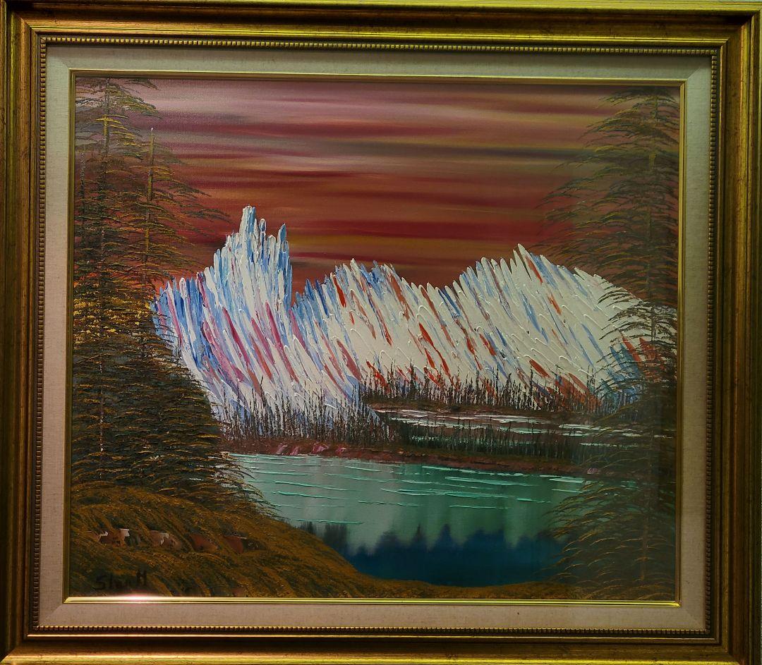 絵画 Mountain waterfall