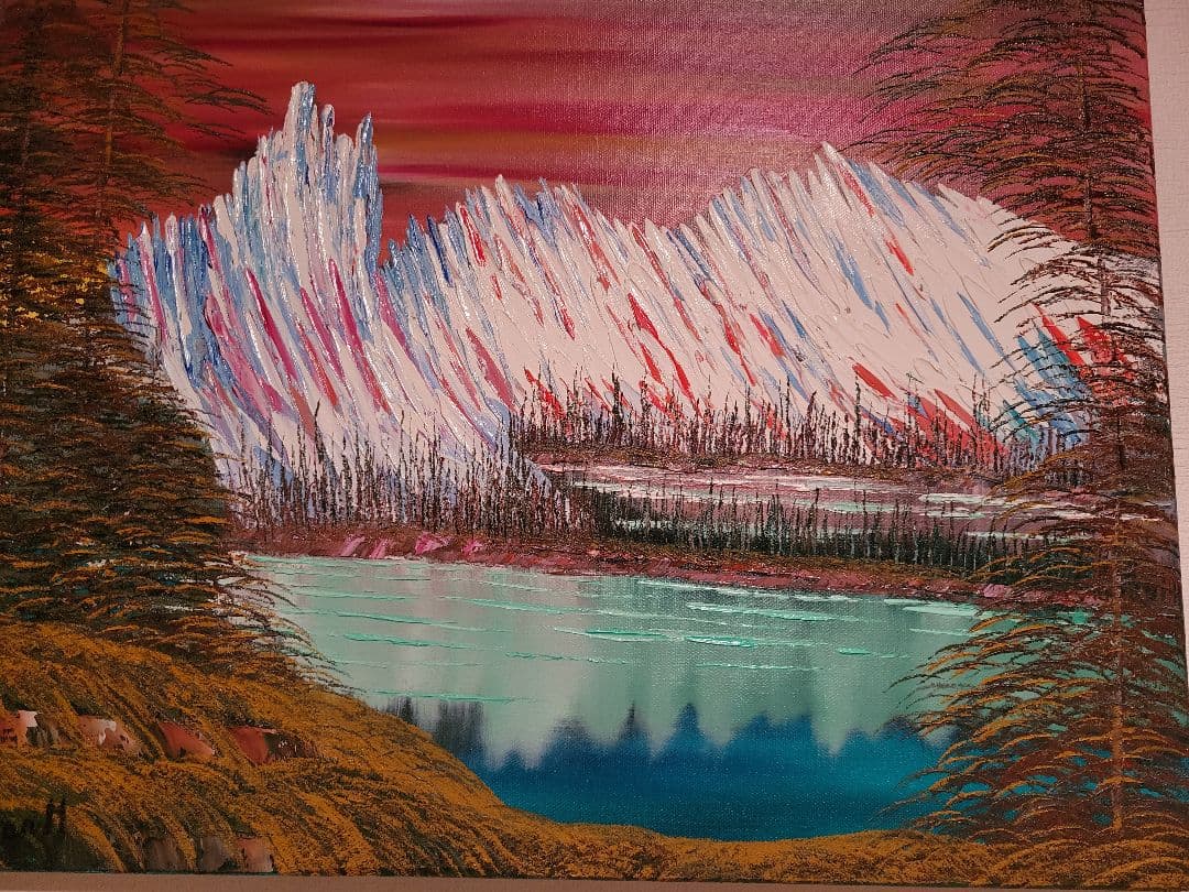 絵画 Mountain waterfall