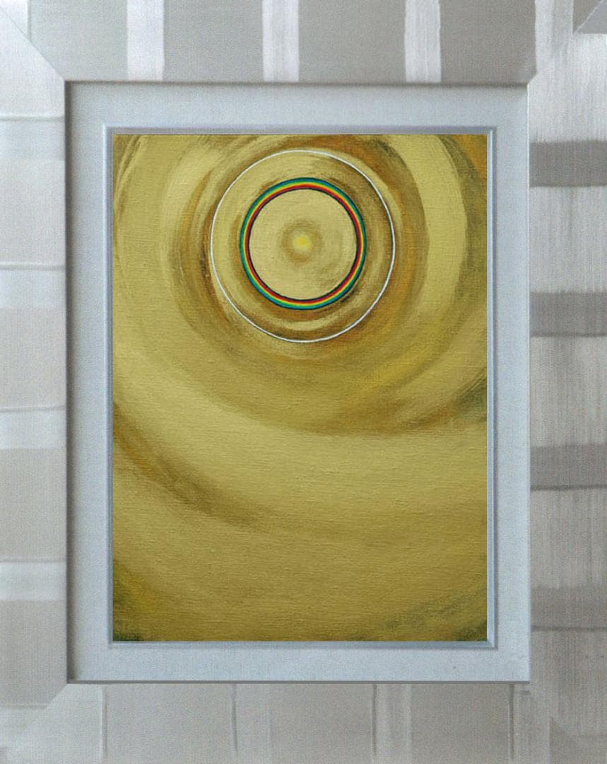 油絵 菅家令子 絵 絵画インテリア額付(白) F6-G262023 風景祈り希望