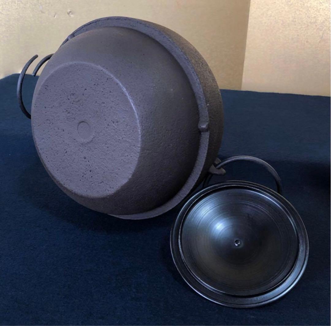 《R》鋳銅 鬼面風炉 釜添 釜師畠春斎/風炉師寛 共箱　260120き5