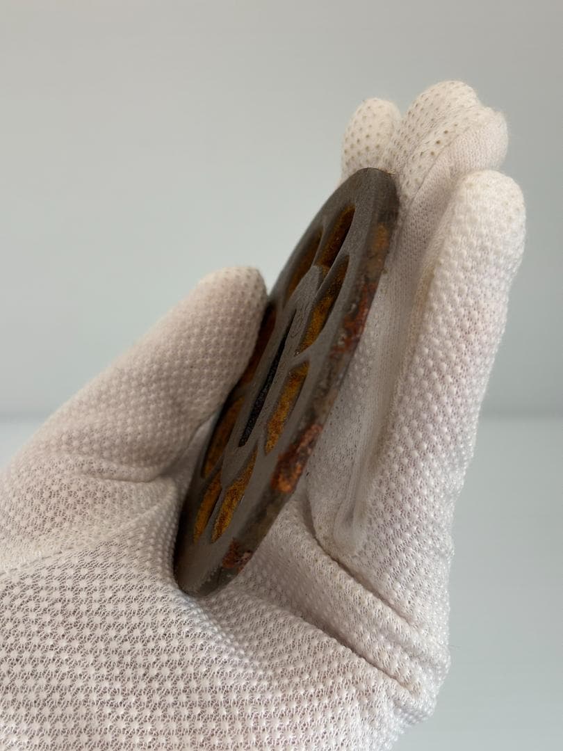 鍔(つば）　鉄製　越前住記内　日本刀 　鶴　江戸　アンティーク