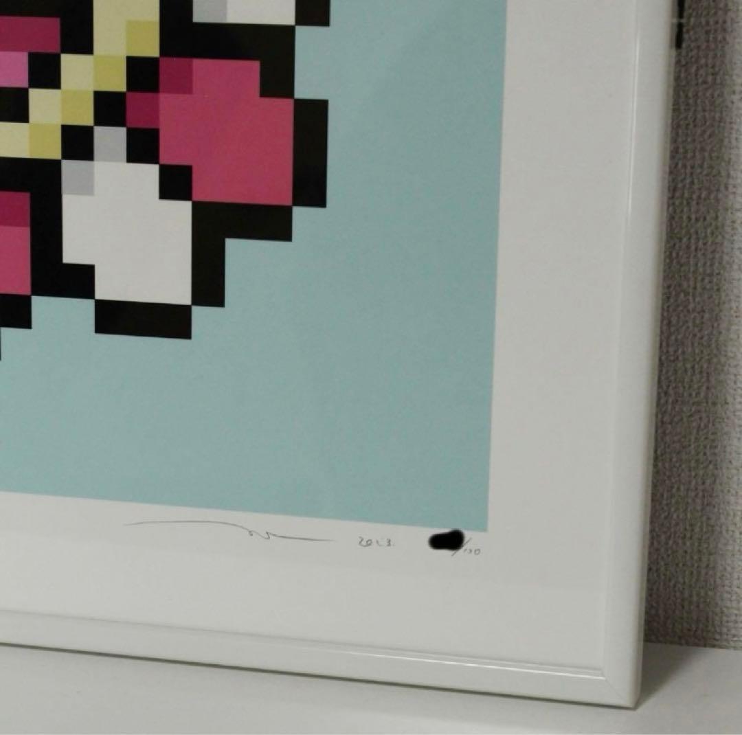 村上隆　初期murakami Flowers 笑顔の女の子　額縁シルクスクリーン