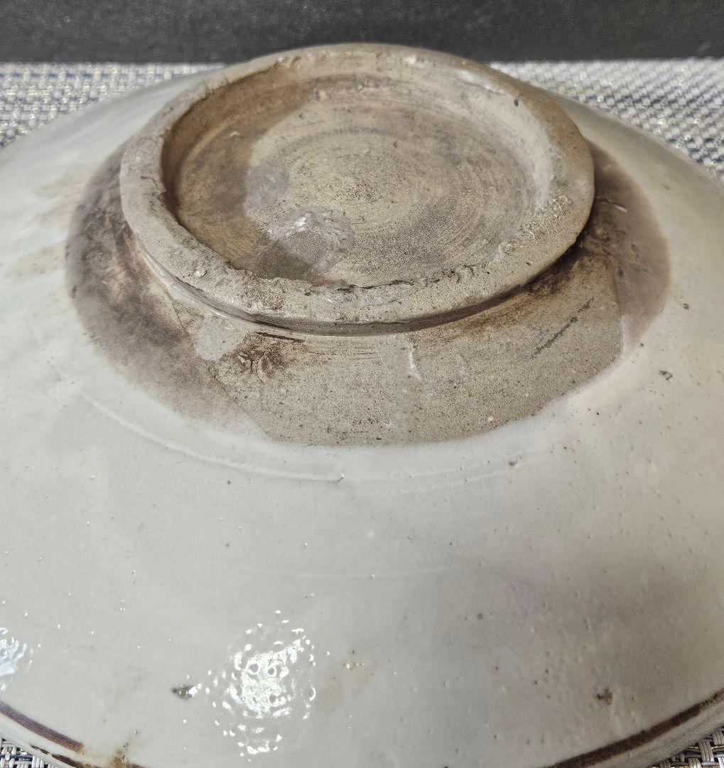 中国古陶磁　韓国古陶磁　明代　磁州窯系　李朝系　鉄絵　鳥と木実図　23.3cm皿