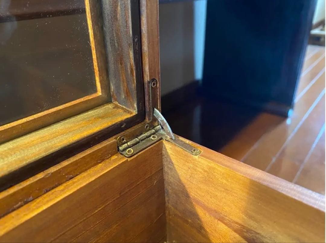 美品　アンティーク　木製ガラスケース　中国・台湾茶器　ヴィンテージ　レア