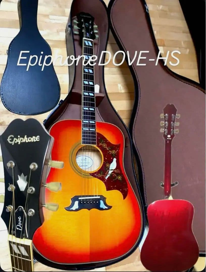 ほんり❣️美品Epiphone DOVE アコギター　ハードケース付