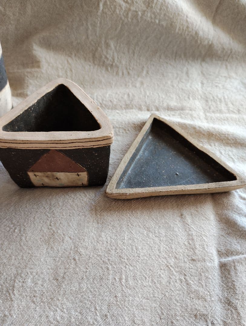 長田恵　ミニ植木鉢　蓋もの　セット