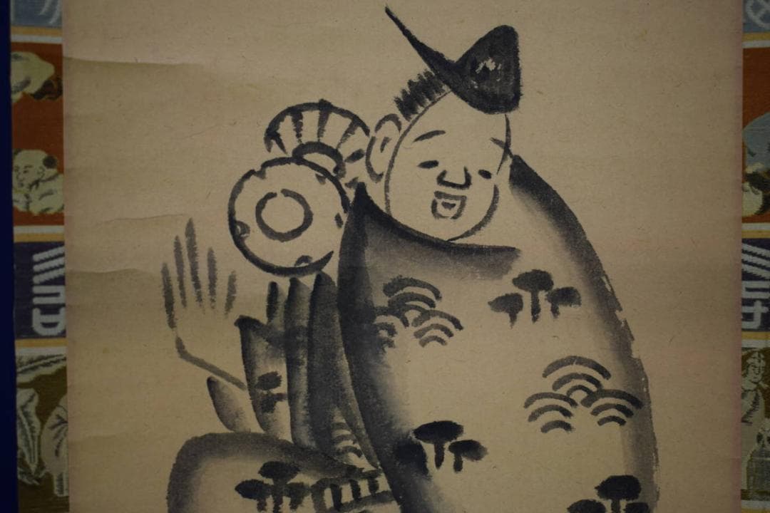 真作/生田南水/人物図/双幅/杉共箱付/布袋屋掛軸HH-584