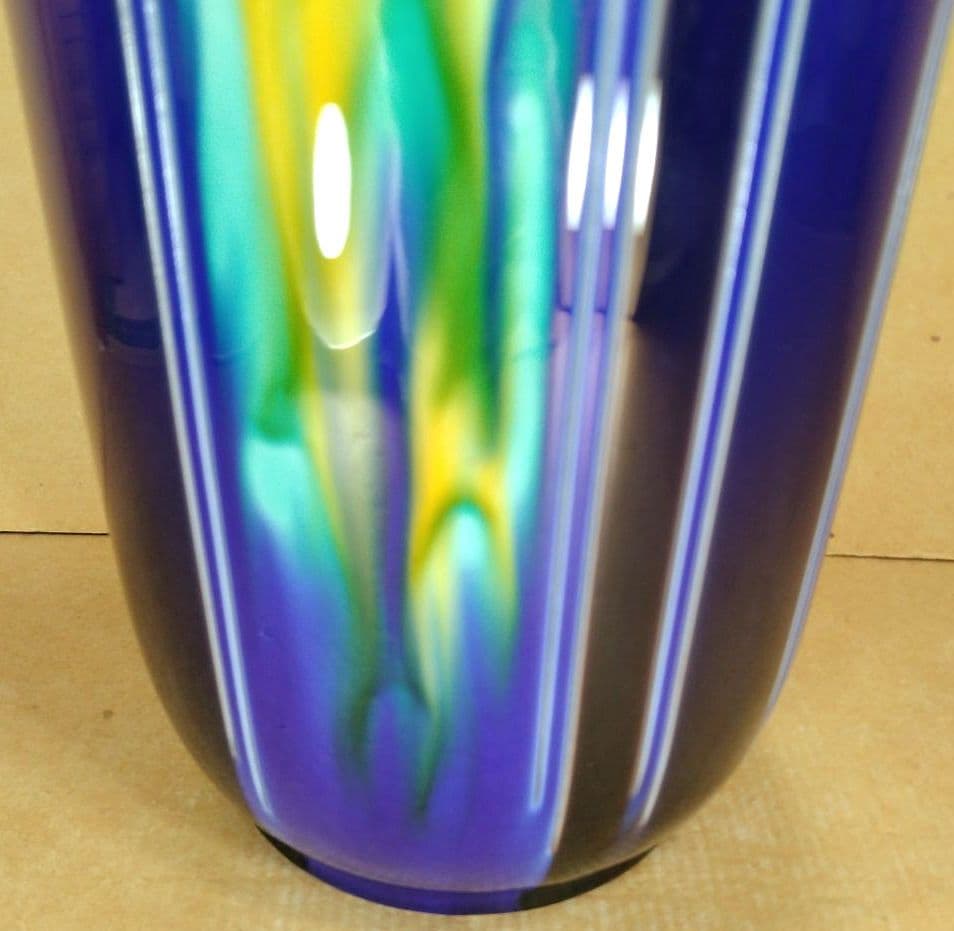 【本物保証】徳田正彦(人間国宝 三代徳田八十吉）燿彩花器 共箱 毎日オークション