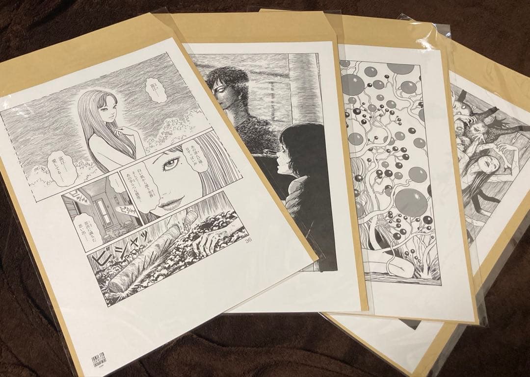 伊藤潤二展 誘惑 展 限定 グッズ 複製原稿シート 全4種セット 富江 原画