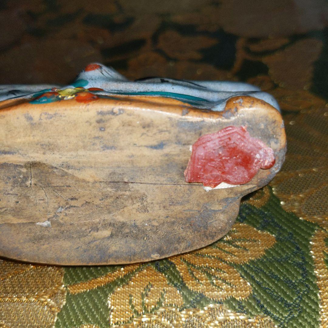 【最終価格】中国　蝙蝠図筆架　筆立　蝋印付　時代品