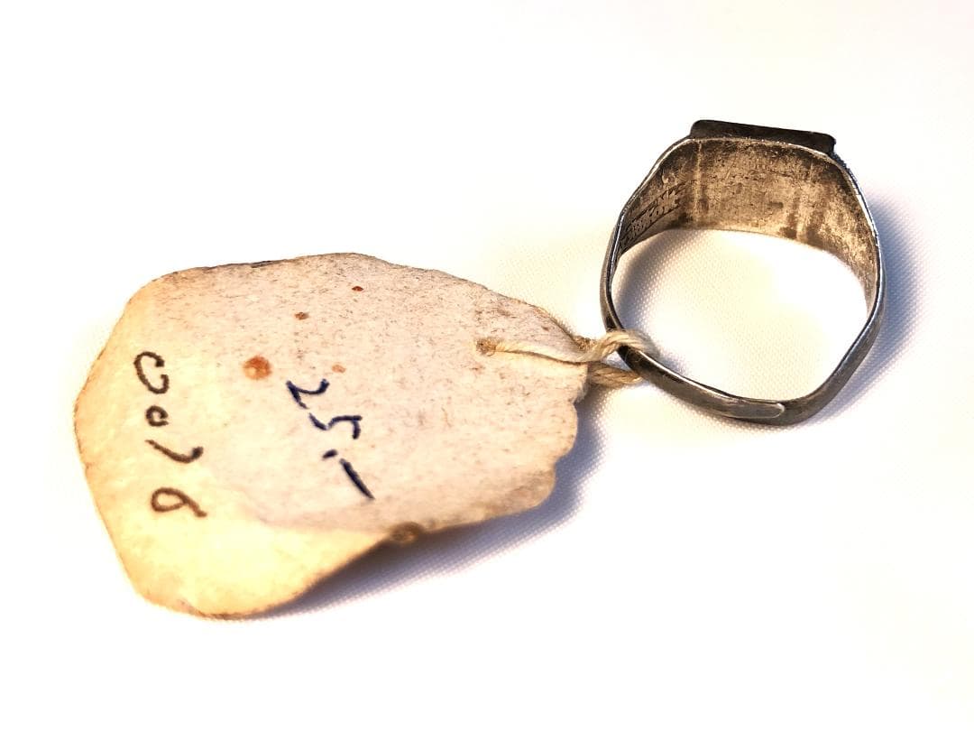 【 清朝シルバーリング 】　老銀戒指　双喜　古玩骨董　サイズフリー