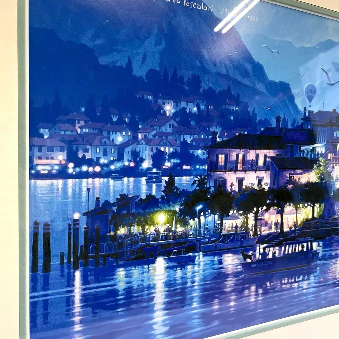 a0131-54笹倉鉄平　アートポスター　ハイベルアート　「ラゴ　マジョーレ」