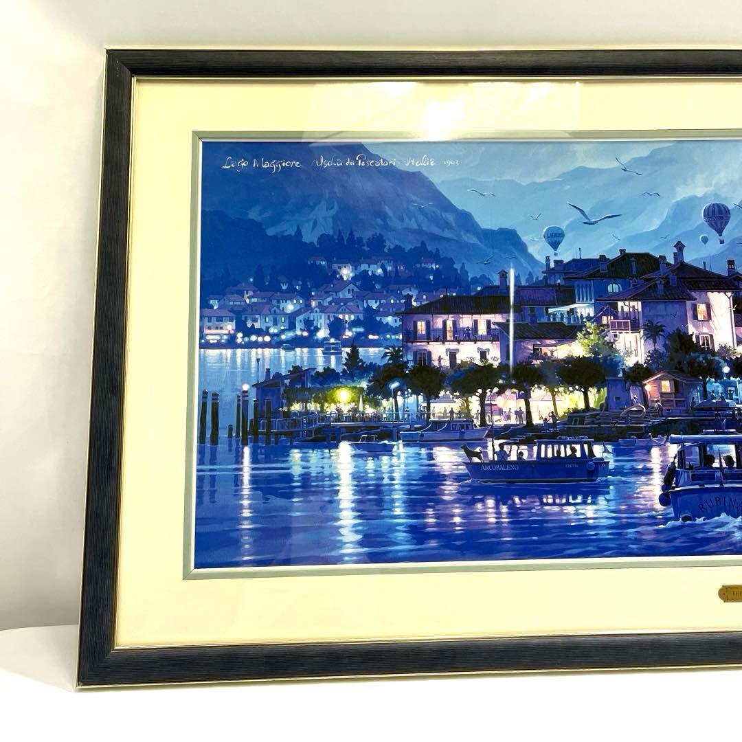 a0131-54笹倉鉄平　アートポスター　ハイベルアート　「ラゴ　マジョーレ」