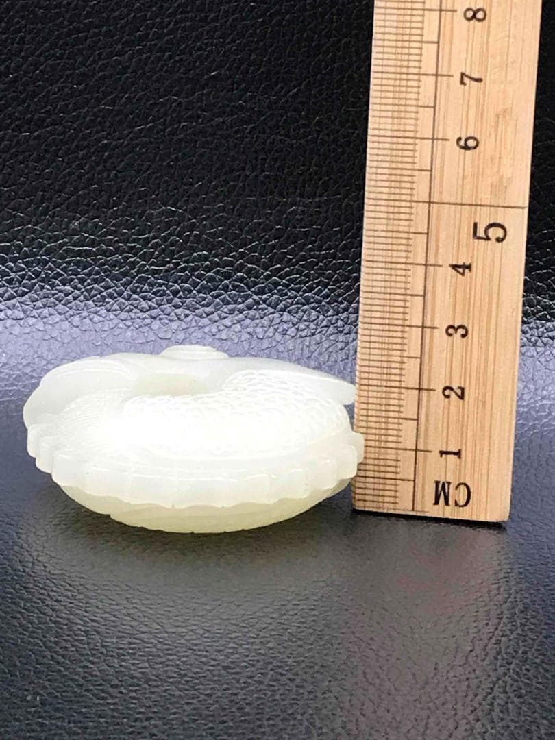 清時代　和田玉 玉佩　紅山文化風　古玉猪龍佩　稀品　和田玉彫り(F-64)