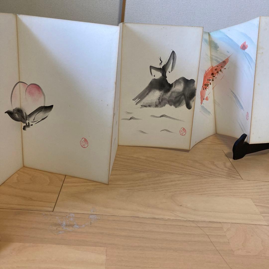 直筆　俳画手本「桃」藤村唐邨（現代俳画協会故理事）