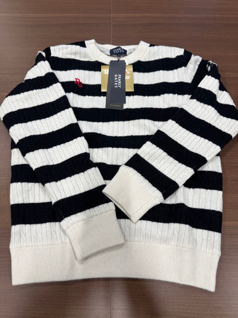 PEARLY GATES カシミヤ100% ストライプセーター